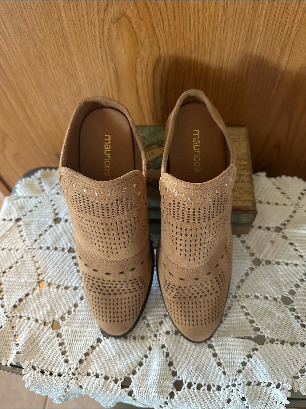 Maurices Tan Perforated Slip-On Loafers